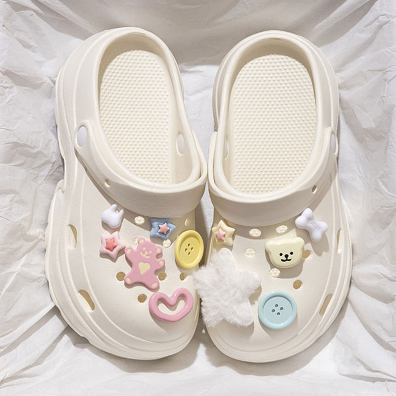 Mary Jane Clogs for Women, 2025 New Summer Style, Outdoor Thick-Soled Height-Increasing Eva Non-Slip Anti-Odor Closed-Toe Slippers