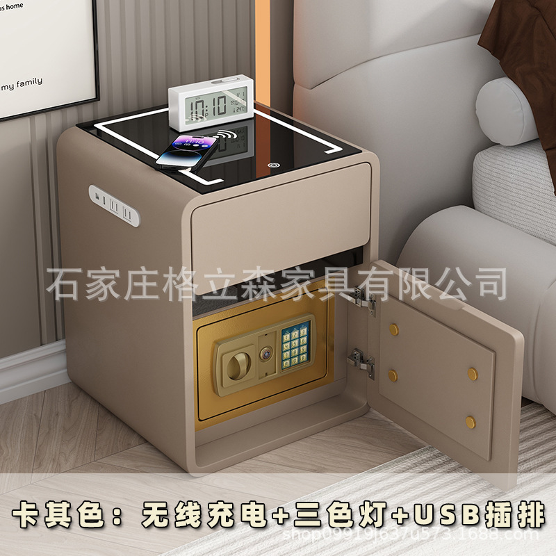 スマートなベッドの頭の箱の金庫は一体でシンプルです。|undefined