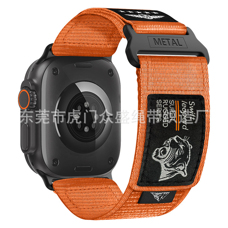 Amazon Cross Border Applicable Apple Mountaineering Nylon Canvas Velcro Sport Watch with iWatch9 Strap