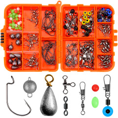 Weihuo 165-Piece Lure Fishing Hook Accessory Set Texas Rig Saltwater Shore Fishing Combo Kit Cross-Border Factory Wholesale