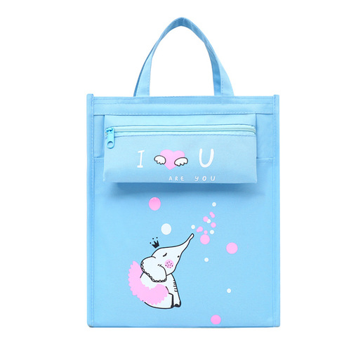 Primary school student book bag canvas waterproof hand bag book storage remedial bag 1-6-9 grade large capacity tote bag