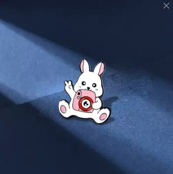 可爱小白兔造型徽章饰品 创意卡通兔子系列造型 烤漆合金配饰胸针