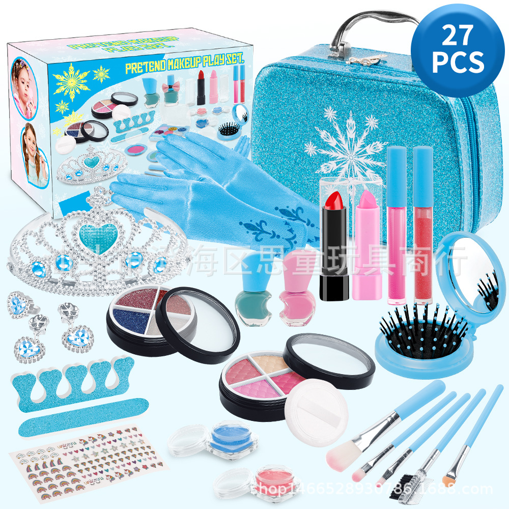 Child girl makeup toy ice and snow bag makeup dressing set Qiyuan princess cosmetic suitcase manufacturers