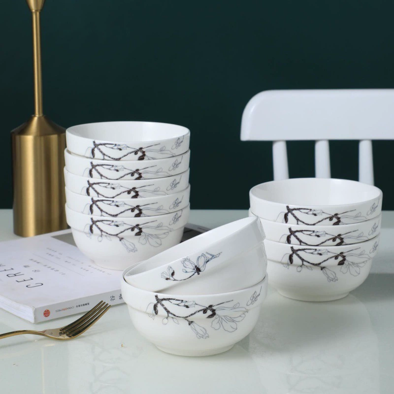 Ceramic big tableware for food, increased thickness, 10 pieces