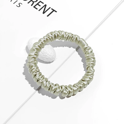 100% Mulberry Silk Scrunchie — Saç üçün rezinlər - 30mm-1cm-hair-tie-khaki