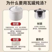 陶瓷炖盅隔水罐家用带盖子老式釉下彩炖汤蒸汤罐