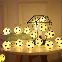 跨境卡塔尔世界杯足球酒吧创意主题装饰品LED灯串KTV塑料挂件串灯
