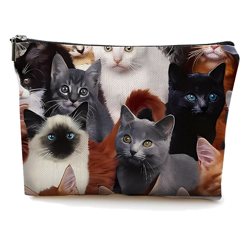 Amazon mascota transfronteriza gato y perro impresión doble cara bolsa de lavado de viaje bolsa de almacenamiento de gran capacidad adorable