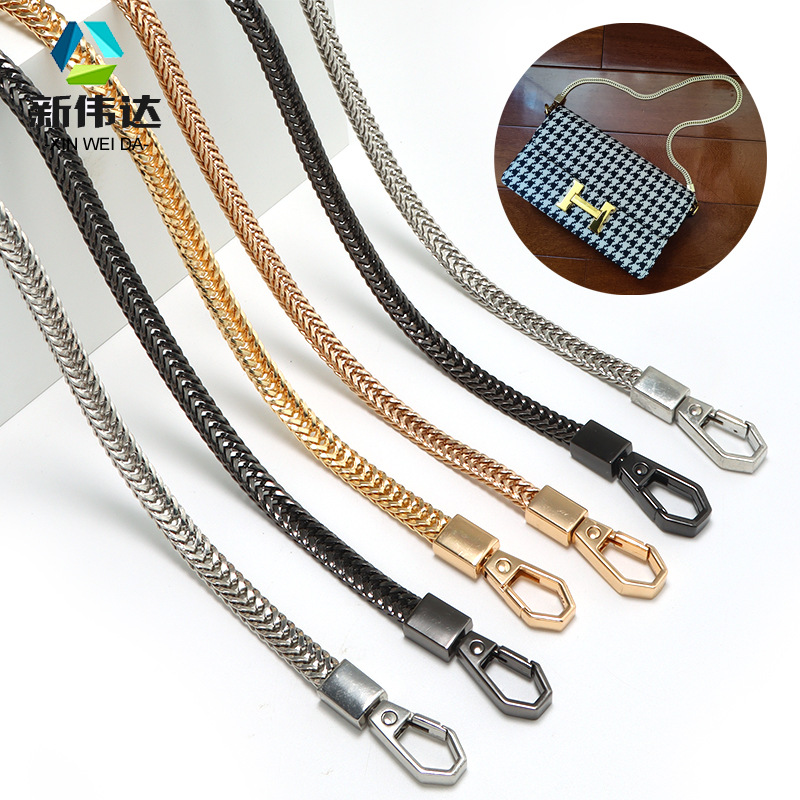 Cadena de repuesto para bolso cadena plana tipo serpiente cola de zorro correa metálica para hombro estilo simple