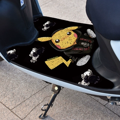Electric vehicle foot mat — Light Luxury - 563d-pikachu-width-50length-70cm-rectangular-self-cut-silk-circle-free-velcro