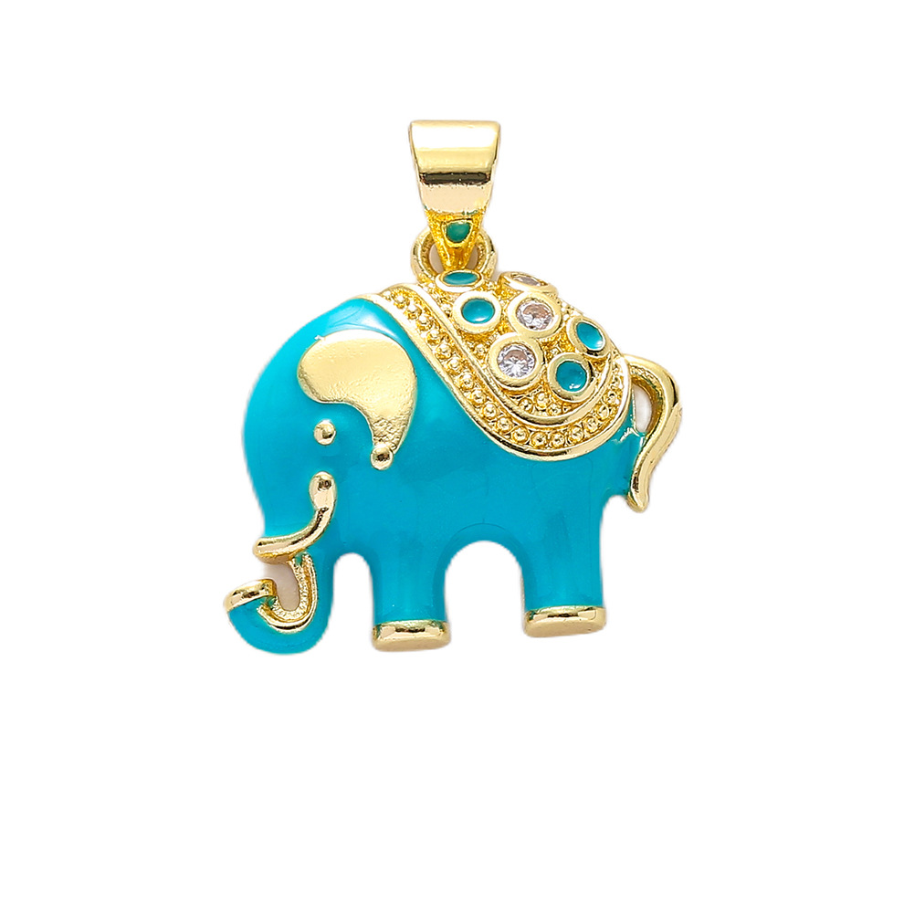3g Weight Pendant Jewelry Making Type DIY Jewelry Accessories Classification 1 Piece Quantity Copper Material Elephant Pattern All Seasons Season Enamel, Plating Design Classic Style Style 1 Piece Copper Elephant Pendant DIY Jewelry Accessories 1