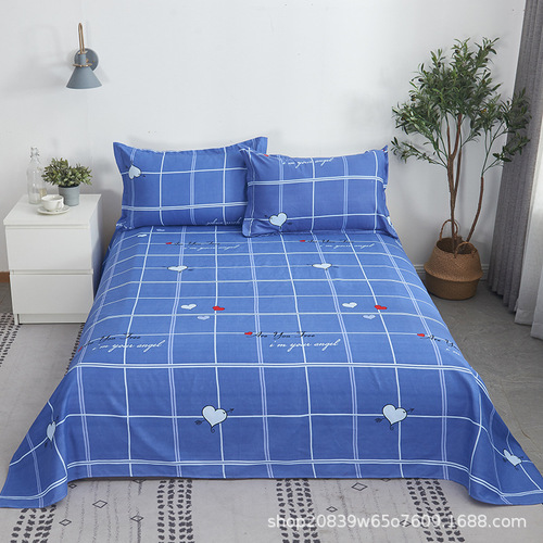 Three-piece bedding set [sheet + pillowcase] three-piece bed sheet set with twill brushed texture in multiple specifications.