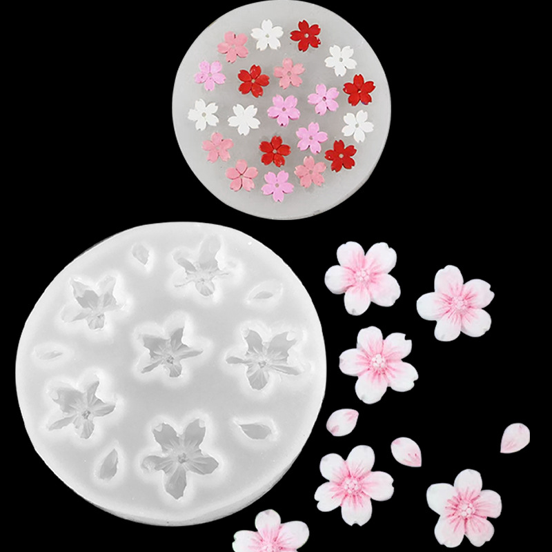 Cherry Blossom Petal Drops Flower Shape Cake Mold DIY FURNISH BAKING DECORATION TOOLS CHOCOLATE SILICONE MOLD