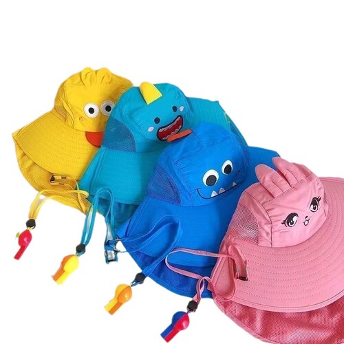 Children's sun protection hat, sun hat, Internet celebrity summer travel anti-UV baby large brim fisherman hat, thin and breathable