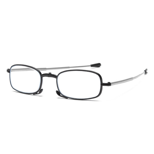 Men's and women's folding carrying case reading glasses antenna glasses telescopic temples reading anti-blue light glasses