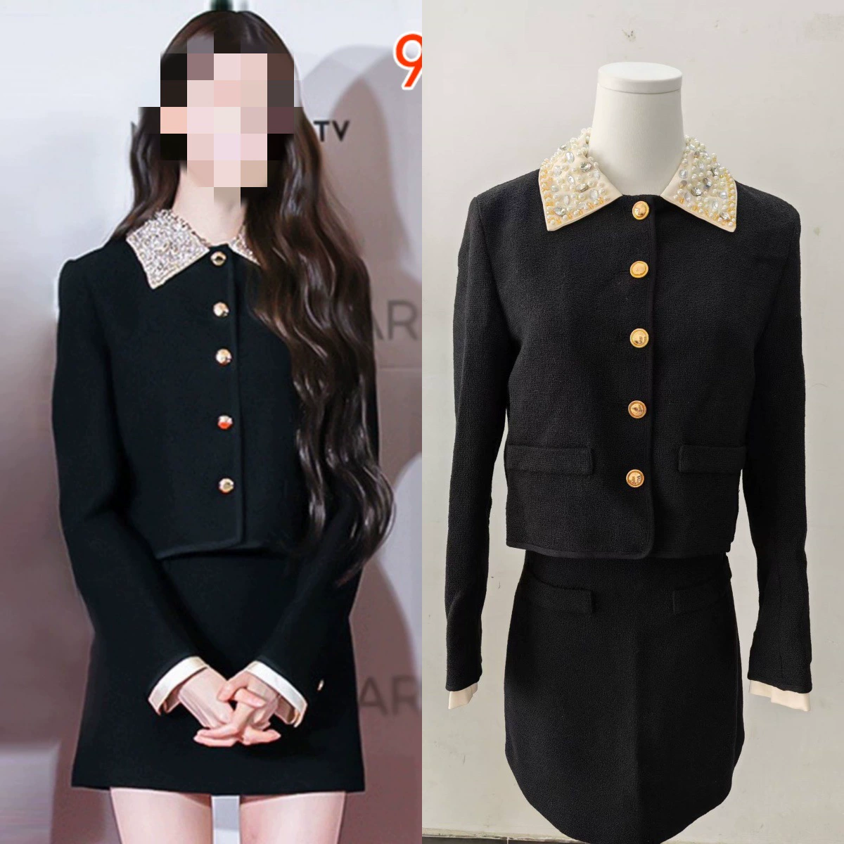 В наличии: Женский короткий твидовый костюм с юбкой в стиле Chanel, весна-осень 2024, французский элегантный стиль, для торжественных мероприятий, от Zhang Yuanying.