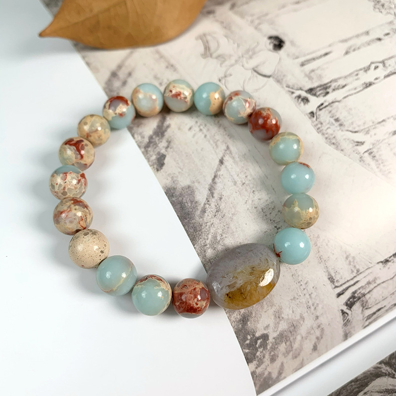 Ethnic Style Cross Agate Beaded Bracelets