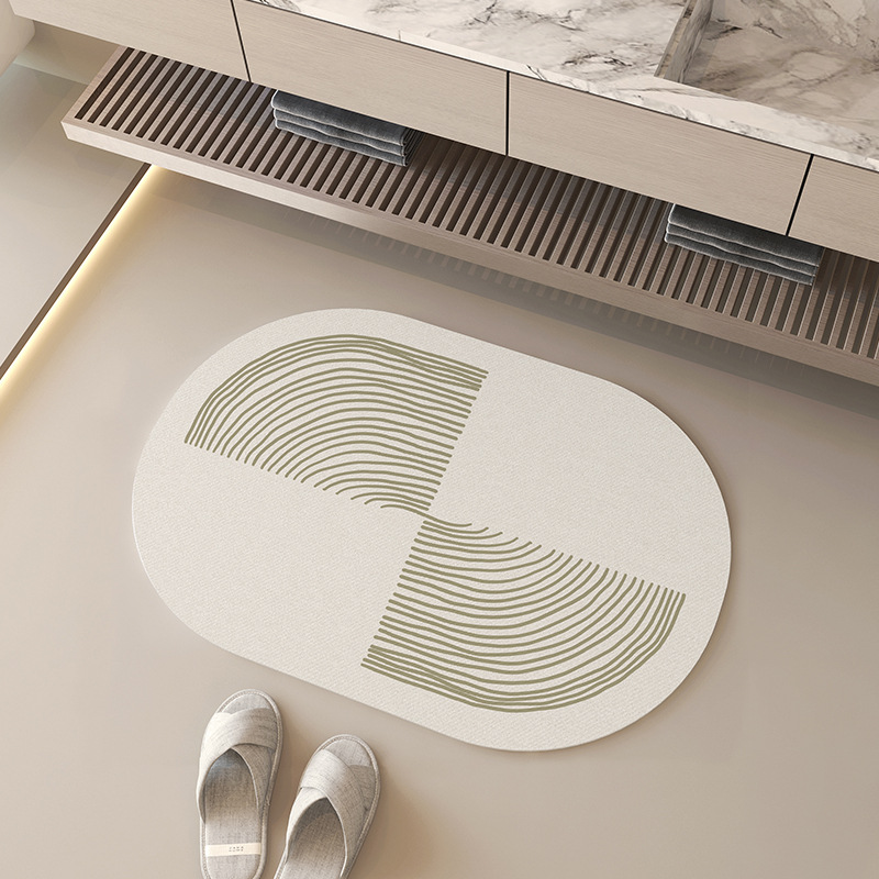 Modern Minimalist Diatomite Bathroom Bath Mat Non-slip Absorbent_voghion.com