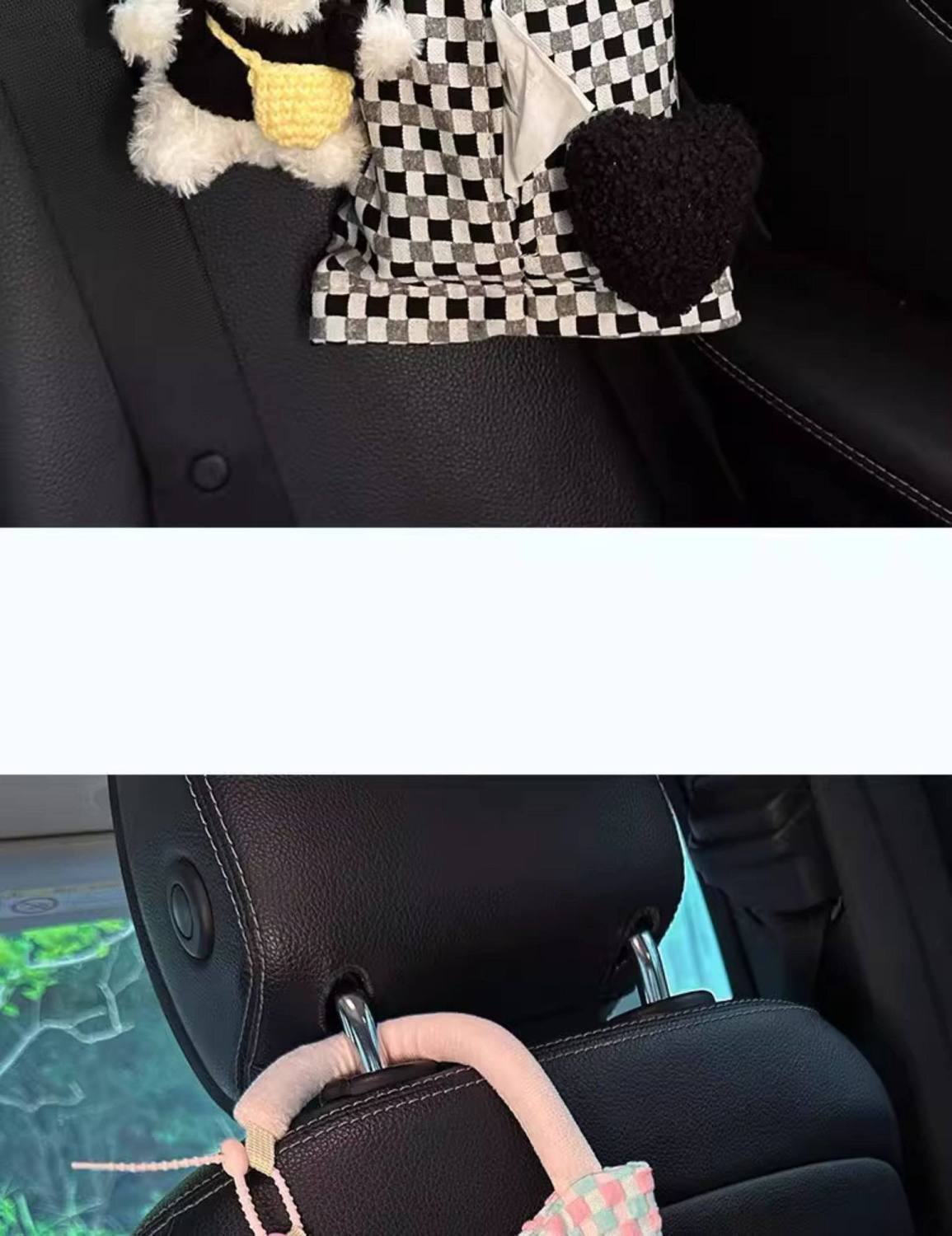 Car Tissue Box, In-Car Tissue Hanging Bag, 2025 New Model, High-End Car Tissue Holder, Beautiful and Cute Doll