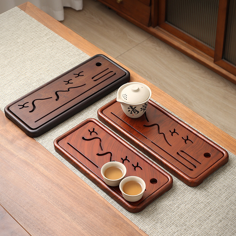 跨境竹製小茶盤家用托盤小型新中式一人用干泡台茶台迷你茶海