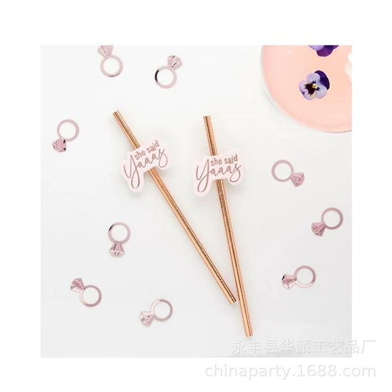 24 упаковки Свадебная вечеринка наклейка солома она сказала yaaas свадебное письмо соломенное украшение