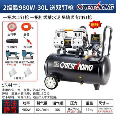 High-Pressure Air Compressor 220V: Hava kompressorları - model-30l-980w-comes-with-straight-nail-steel-nail-gun