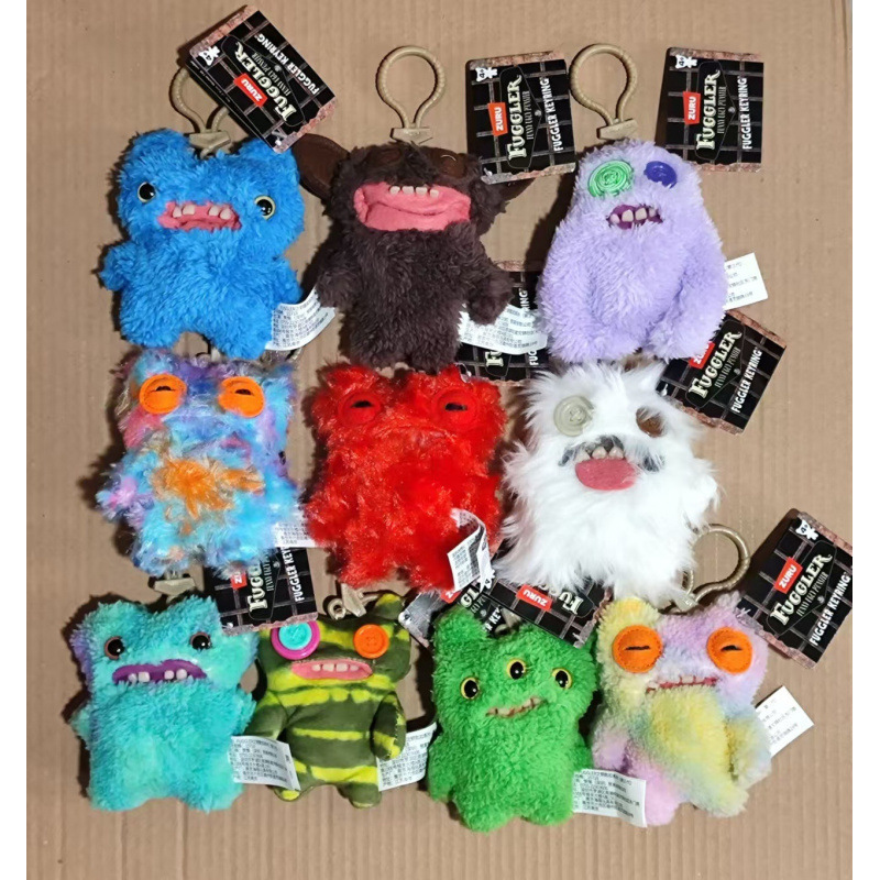 Colgante de llaves de dientes grandes genuinos, muñecas de monstruos de dientes, monstruos de dientes, monstruos feos y lindos, soporte de peluche extraño para una generación.