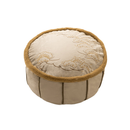 Lucky embroidered pouf, round futon, raised legs, soft stool, lazy sofa cushion, butt cushion, floor tatami pier