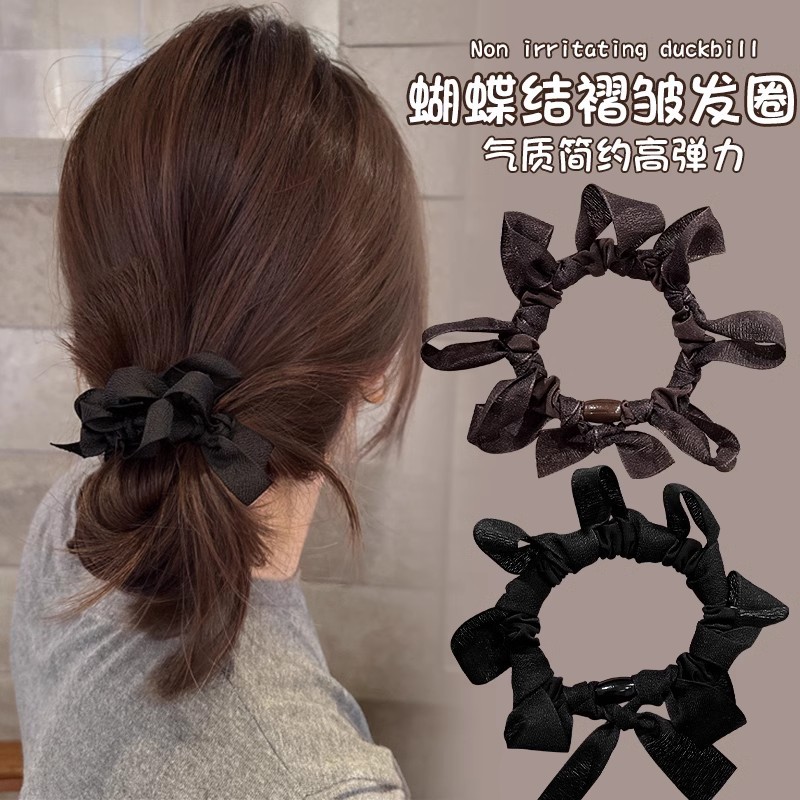 Corea del Sur Dongdaemun con arco de cabello para mujeres 2025 nuevo anillo de cabello de bolas de cabello de correa para la cabeza