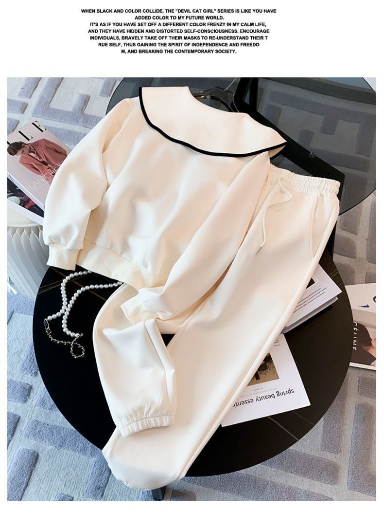 ActiveGo Plus Size High-End Fashion Set For Women 2025 Autumn Winter Loose Stylish Streetwear Sweatshirt And Sweatpants Sports_desvips.com