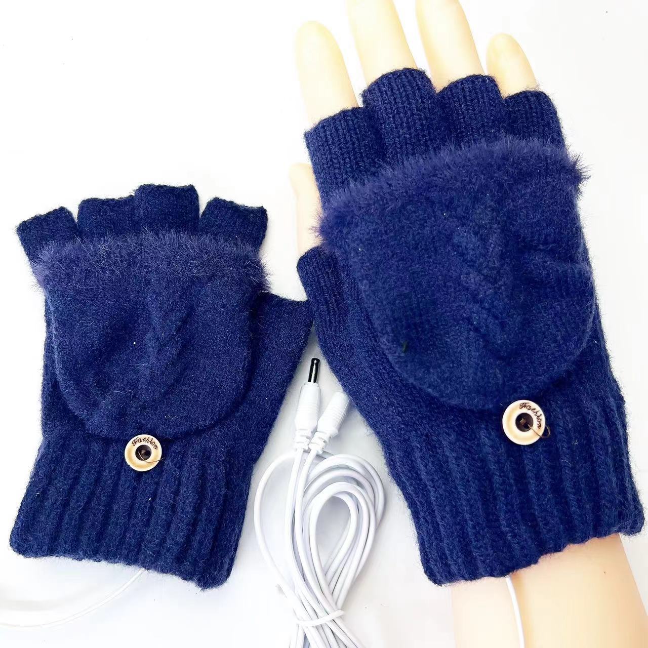 네이비 블루 손바닥과 손등 가열