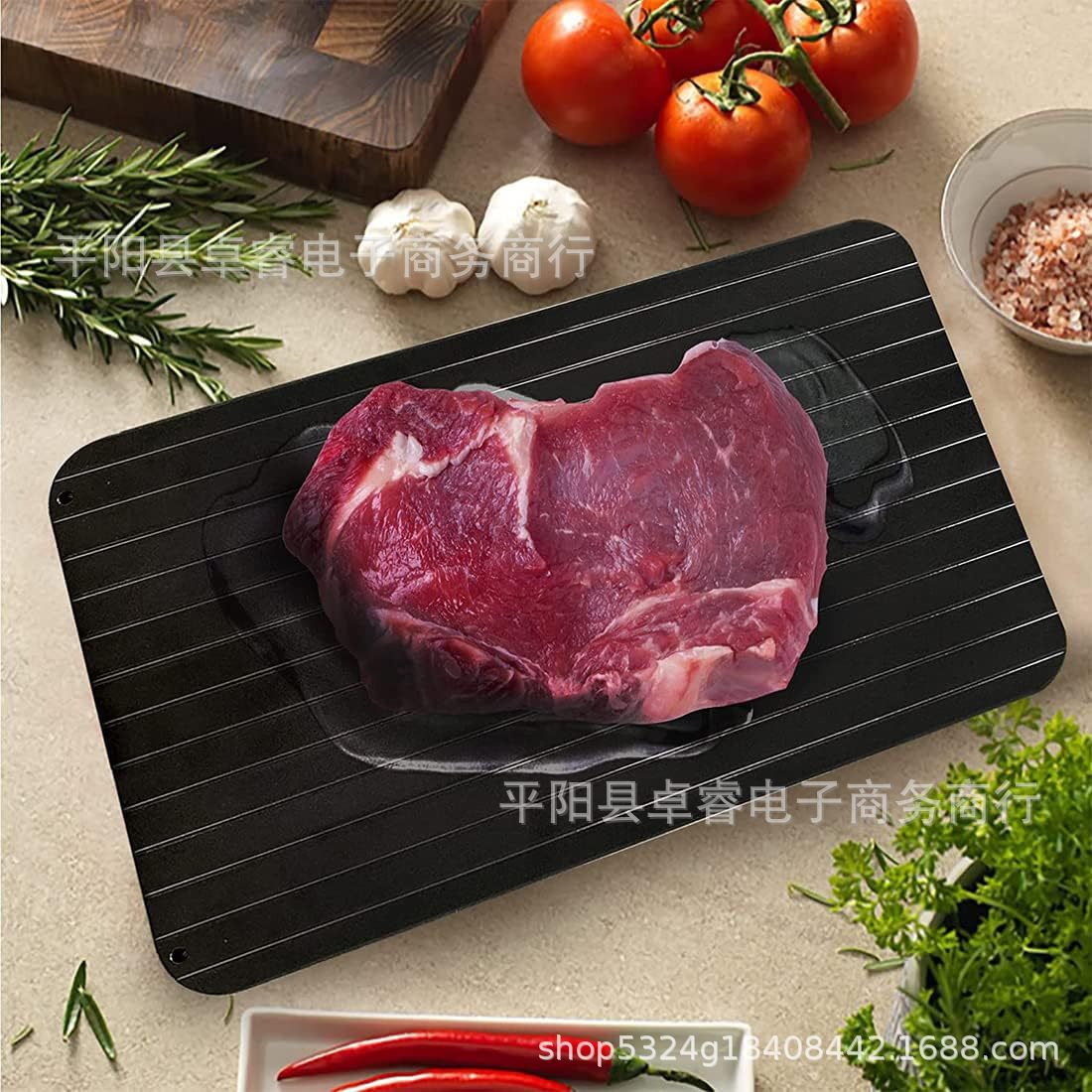 New Cross-Border Amazon Aluminum Defrosting Plate for Steak, Frozen Food, and Meat, Rapid Defrosting Board