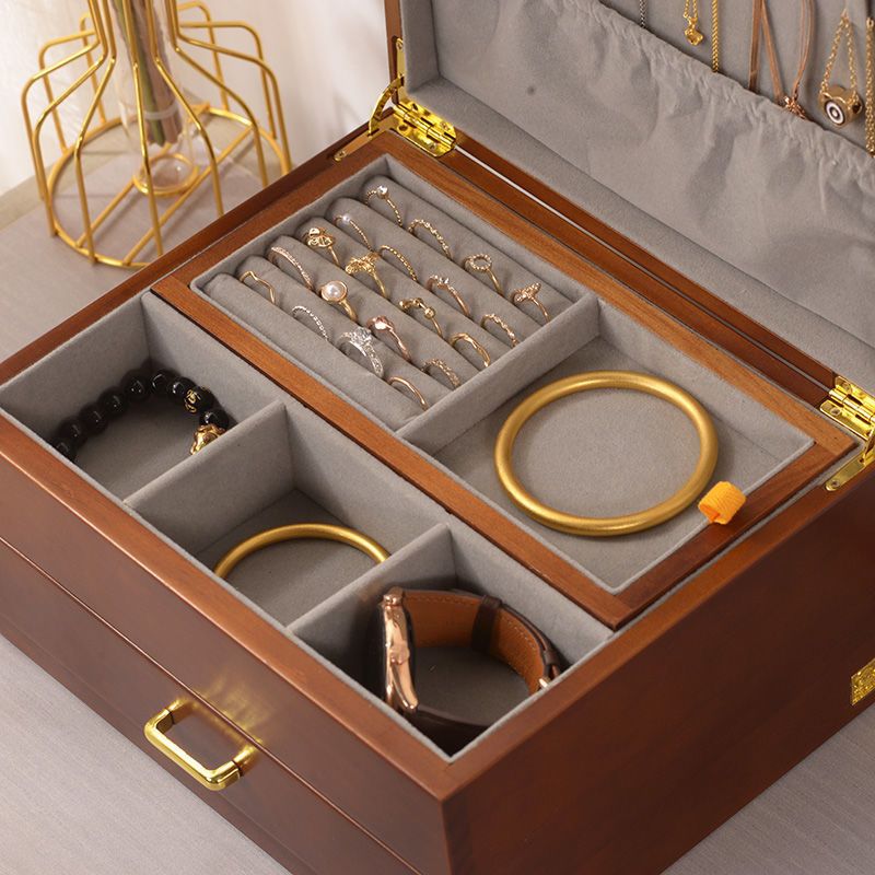 NRB新款高档实木首饰盒项链耳饰收纳整理盒饰品收纳盒特价
