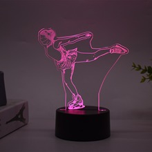 芭蕾舞者3D小夜灯艺术LED台灯遥控亚克力氛围灯生日礼品跨境专供