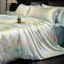 真丝数码印花被套单件双面丝绸桑蚕丝冰丝被罩双人裸睡200x230cm