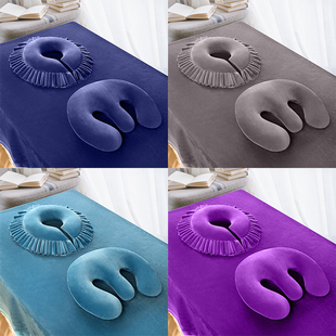 Beauty Salon Chest Pillow U-Shaped Pillow Beauty Bed Pillow Latex Pillow Massage Bed Hole Face Protection Pad Removable and Washable
