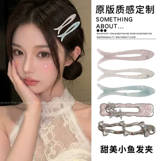 甜美小鱼发夹女2026新款头发夹子侧边刘海夹前额碎发边夹bb夹头饰