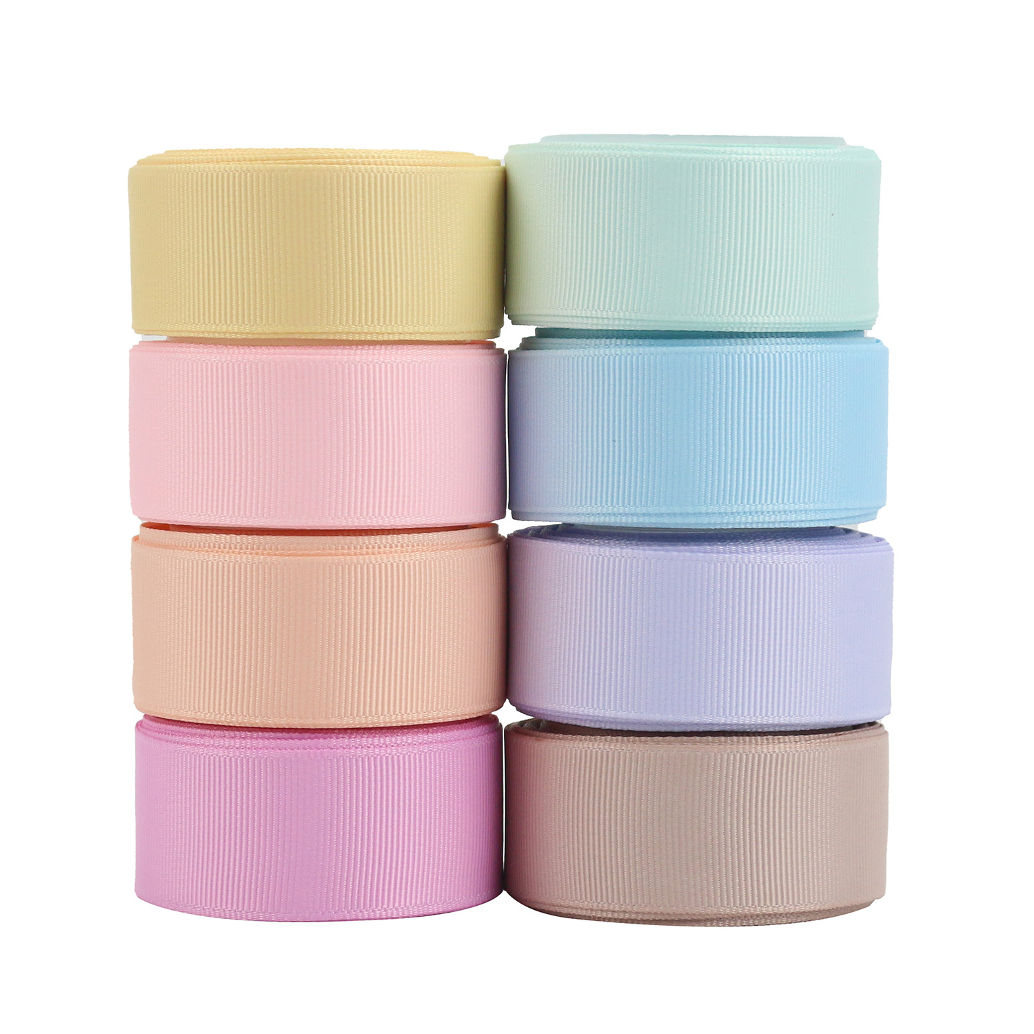 亚马逊小码套装螺纹带圣诞缎带logo罗纹素色丝带蝴蝶结涤纶材质