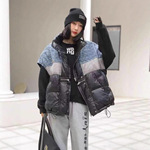 2025秋冬新款撞色立领韩版时尚宽松羽绒马甲百搭女新50白鸭绒外套