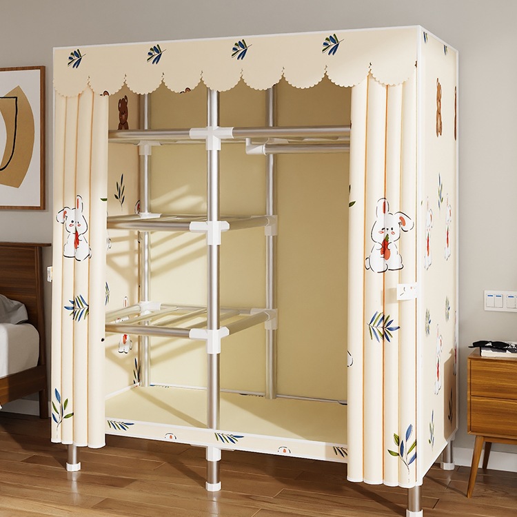 Simple Wardrobe for Home Bedroom Cloth Wardrobe Rental House Strong and Durable Economical Wardrobe Single Small Cabinet