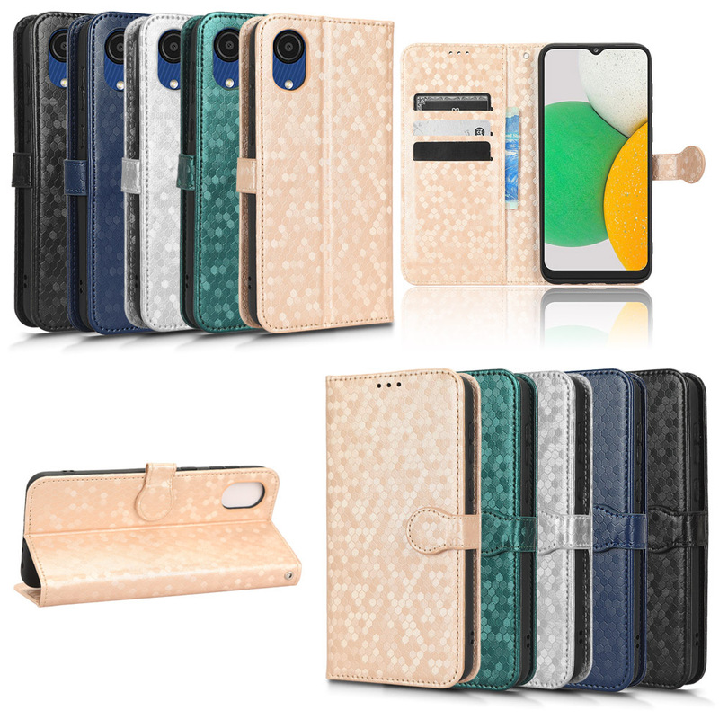 For Samsung Galaxy A03 Core polka dot pattern phone case SM-A032F protective cover flip lanyard case