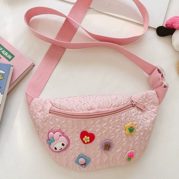 Милый нейлоновый мультяшный одно плеч bag, держатель карт, детский ремень-сумка, кролик, грудная сумка, цветочный