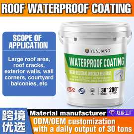 跨境屋顶防水涂料大面积补漏液体卷材堵漏王沥青防水聚氨酯防水