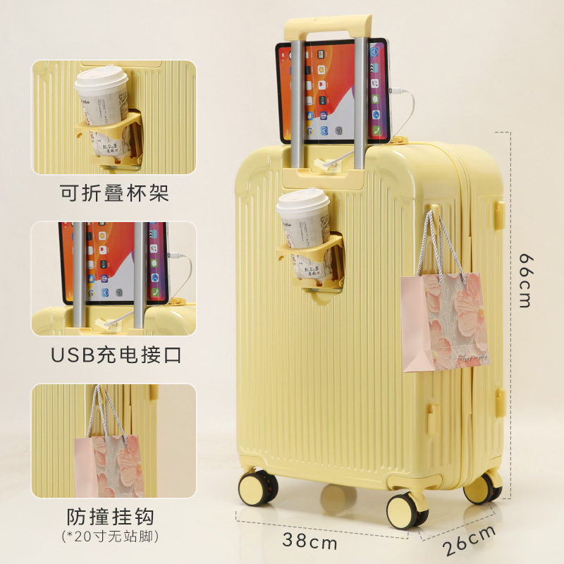 Maleta de rueda silenciosa universal para mujer, maleta de viaje con contraseña de 20 pulgadas, maleta con ruedas gruesa y resistente de gran capacidad, 24 pulgadas