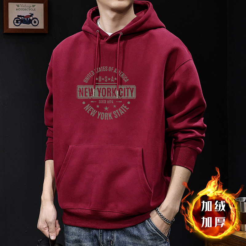 American sweater masculino primavera y otoño marca de moda suelta letras retro impresión con sombrero estilo de puerto amplio abrigo casual superior