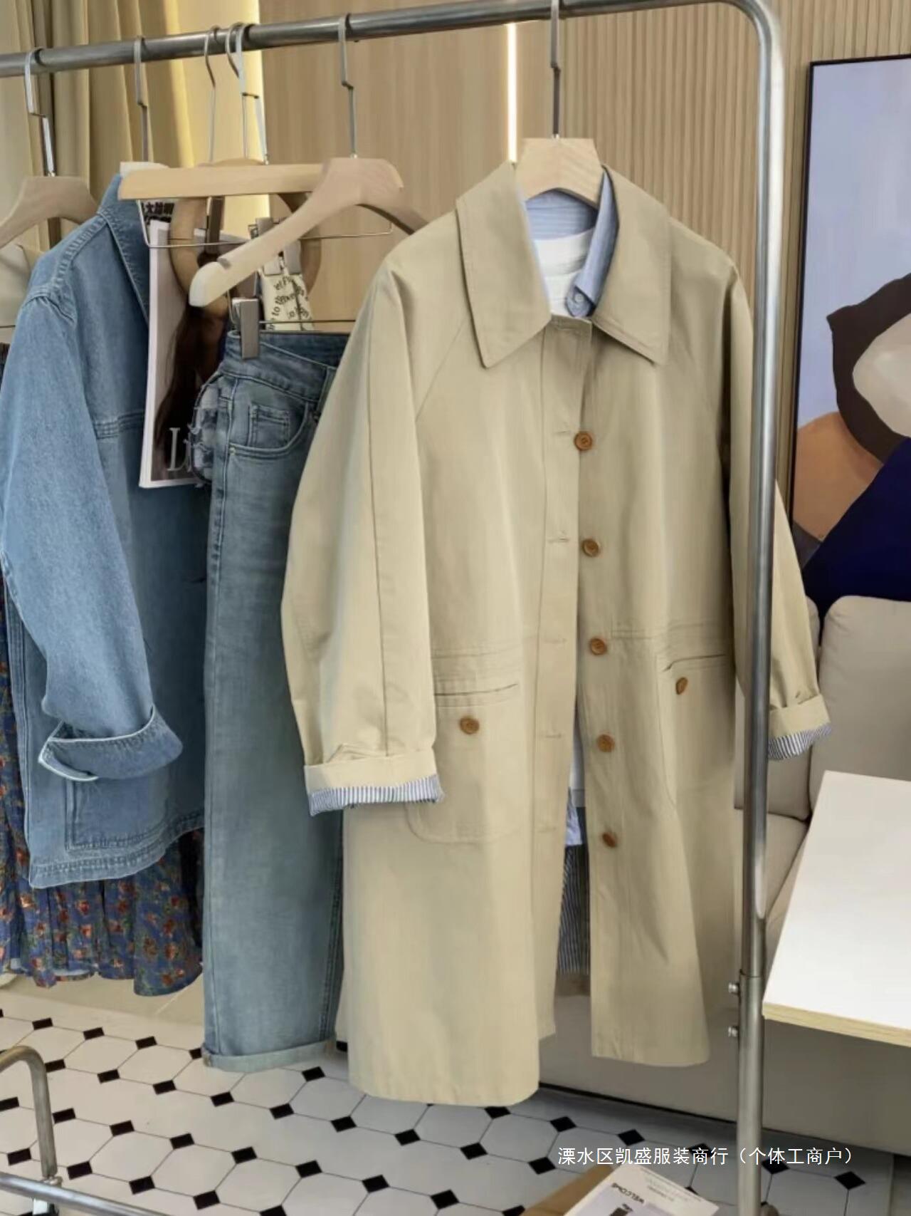 khaki Mid-length Coat Coat Women's 2024 New Early Spring and Autumn Small High-end Super Good-looking Korean Style