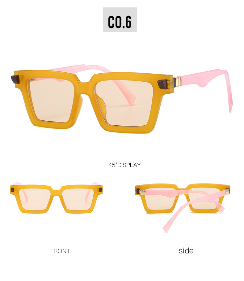 Casual Color Block Pc Square Full Frame Women's Sunglasses display picture 13