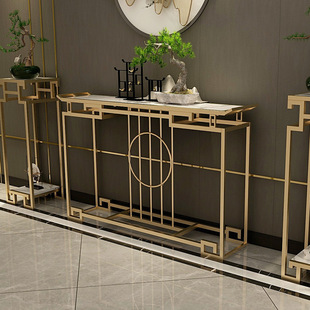 Light Luxury New Chinese Style Marble Entrance Table Modern Simple Supply Table Wall Super Narrow Storage Rack Long Style End View Cabinet