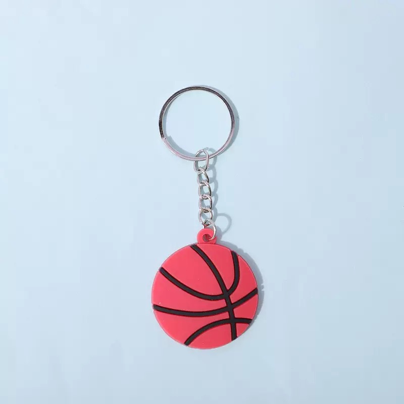Llavero de fútbol, deportes, pelota, dibujos animados, PVC, goma suave, mochila escolar, accesorios de regalo, explosión transfronteriza de Amazon
