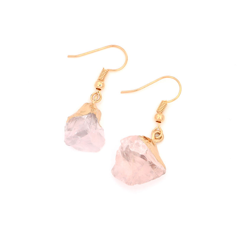 1 Pair Lady Vacation Water Droplets Natural Stone Copper Drop Earrings display picture 2